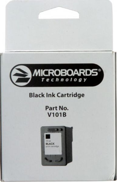 Microboards V101B Print cartridge, Print cartridge Consumable Type, Ink-jet Printing Technology, Black Color, Approximately 1000 Prints at 10% Coverage Duty Cycle, For use with Microboards CX-1 Disc Publisher and PF-3 Print Factory, New Genuine Original OEM Konica Microboards (V101B V-101B V 101B V101 B V101-B) 