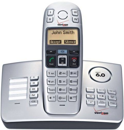 Verizon V400AM-1 DECT 6.0 Cordless Phone with Oversided Buttons and Enhanced Acoustics, 1.9 GHz Frequency Band, 4 Max Handsets Supported, Phonebook transfer Multi-Handset Configuration, 164 ft Max Handset Operating Distance, 980 ft Max Handset Outdoor Operating Distance, Keypad Dialer Type, Handset Dialer Location, Pulse, tone Dialing Modes, Flash button, mute button Function Buttons, 100 names & numbers Phone Directory Capacity (V400AM 1 V400AM1 V 400AM V-400AM V400AM)  