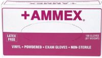 Ammex V60100 +AMMEX Extra Small Lightly Powdered Medical Vinyl Gloves, Clear, Beaded Cuff, Smooth, Latex Free, Superb Tensile Strength, Cuff Thickness 3 +/- 1 mil, Palm Thickness 4 +/- 1 mil, Finger Thickness 5 +/- 1 mil, 235 +/- 5 mm Length, 100 gloves per box, Box Dimensions 240 x 125 x 63 mm, UPC 697383100801 (V60-100 V60 100 V-60100 V 60100) 