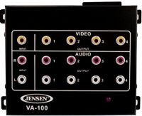 Jensen VA100 Audio/Video Distribution Amplifier, Can Connect the Outputs of the VA100 to Up to Four Screens or Video Monitors, Video Input Jack, Left/Right Audio Input Jacks, DC Input, Video Output Jack, Left/Right Audio Output Jacks, Power LED, UPC 681787015472 (VA-100 VA 100) 