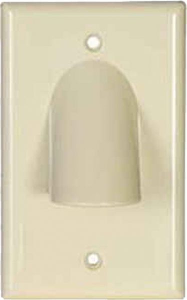 Vanco 120613X Single Gang 2 Piece Wall Plate Ivory; Unique Wall Plate Design Provides For Easier Installation; Removable Design To Accommodate Areas Where Space Is Limited; Accommodates HDMI, DVI And VGA Cables; Designed To Fit Single Standard Electrical J-Box Or Low Voltage Mounting Bracket; Hole Diameter Approximately: 1.5