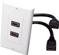 Vanco 120932X  Two Sockets Slim Line Audio/Video Faceplate; White Color; 4.75 Free Cable Pigtail Leads; Supports High Definition Resolutions 1080p, 1080i, And 720p; Ideal For Wall Mounted Flat Panel Tvs And LCD/Plasma Hdtvs; Gang Type: 1-Gang; Mount Type: Wall Mount; Ports: 2 X 19-Pin HDMI Digital Audio/Video; Dimensions 4" X 3" X 4.5"; Weight 0.2 Lb; UPC 741835084802 (VANCO120932X VANCO-120932X 120932X) 
