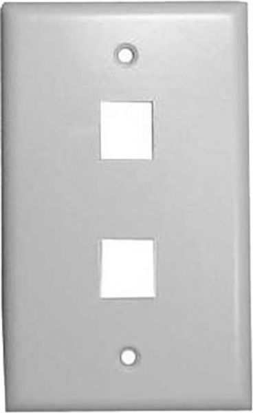 Vanco 820102 Two Ports White Multi-Media Keystone Wall Plates; Use To Connect Computer, Audio, Video, And Telephone Connections On One Wall Plate; Mounts To Standard Electrical J-Box Or Low Voltage Mounting Bracket; Cutouts Comply With The Universal Measurements Of 0.58