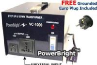 PowerBright VC-1000W Capacity Step Up Down Voltage Transformer 1000W, On & Off switch, Fuse protected, 2 Spare Fuses Included, CE Approved, External, Replaceable Fuse, Switch BREAKER, Fuse Protected, 7.2W x 8.2L x 6.0H in Dimension, 20.68 Lbs Weight (VC1000W VC 1000W VC1000 VC-1000 VC100 VC-100 Power Bright) 
