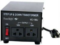 PowerBright VC-100J Step up & down Japan Transformer 100W, This voltage converter can be used in 120 volt countries and 100 volt countries, It will convert from 120 volt to 100 volt AND 100 volt to 120 volt, Power ON/OFF Switch (VC100J VC 100J VC-100 VC100) 