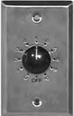 Alpha Communications VC20 Attenuator 25/70V-20 Watts Mono, Fits On Standard 1-Gang Elect. Back Box, Outside Dimensions: 2.75