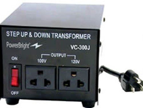 PowerBright VC-300J Step up & down Japan Transformer 300W, This voltage converter can be used in 120 volt countries and 100 volt countries, It will convert from 120 volt to 100 volt AND 100 volt to 120 volt, Power ON/OFF Switch (VC300J VC 300J VC-300 VC300)