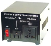 PowerBright VC-300W Step up & down Transformer 300W, This voltage transformer can be used in 110 volt countries and 220 volt countries, It will convert from 220-240 volt to 110-120 volt AND from 110-120 volt to 220-240 volt, On & Off switch (VC300W VC 300W VC-300 VC300) 