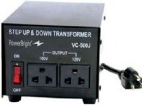 Power Bright VC-500J Step Up/Down Japan Transformer, 500 watts Capacity, 2.5 Feet Cord Length, Input cord and plug are ungrounded - 2 pin, Heavy duty for continuous use, On & Off switch, 4.7" W x 6" H x 4.1" D, UPC 841915000651 (VC500J VC-500J VC 500J) 