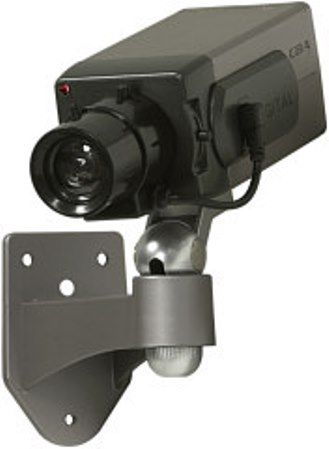 Seco-Larm VD-10BNA Dummy IR Box Camera with Mount & LED, Simulation (fake) of real box camera incorporates a realistic appearance with video/power cable to give it an authentic look, Battery-powered LED (single flashing LED), Requires 2 AAA batteries (not included), Constructed of strong ABS plastic, Includes battery-powered LED, mounting bracket and mounting hardware (VD10BNA VD 10BNA VD10-BNA) 