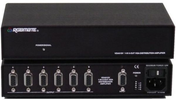 RGBmate VDA610V; 1-IN 6-OUT VGA-UXGA Distribution Amplifier (VDA-610V VDA 610V)