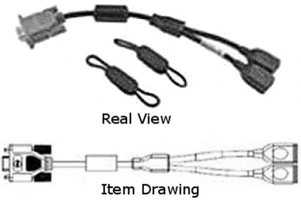 Intermec VE011-2017 Dual USB Cable Assembly for use with CV30 Fixed Mount Computer, Connect two USB devices (VE0112017 VE011 2017)