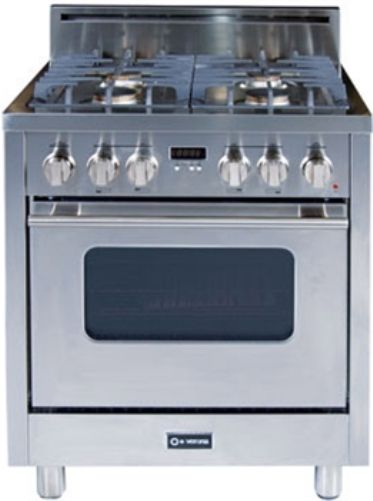 Verona VEFSGG31SS Professional 30 Single Oven Gas Range, Stainless Steel, Porcelainized cast-iron grates and caps, Stainless Steel knobs and bezels, Stainless Steel oven handle, Electronic ignition and re-ignition, Flame failure safety device in oven, 4 sealed dual simmer gas burners, 3.0 Cu. Ft. Oven Capacity (VEF-SGG31SS VEFS-GG31SS VEFSG-G31SS VEFSGG-31SS)