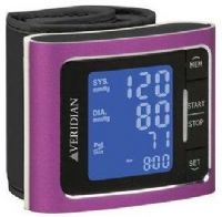 Veridian Healthcare 01-519PK Veridian Healthcare Pink Metalic Wrist Blood Pressure Monitor; Veridian wrist blood pressure monitor provides clinically accurate readings; One-button blood pressure measurements with systolic, diastolic, and pulse results; Brushed aluminum housing is available in a variety of sleek metallic colors; Results are easy to read on a large LCD display screen with a blue LED backlight; UPC 845717519618 (VERIDIAN01519PK VERIDIAN 01519PK) 