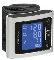 Veridian Healthcare 01-519SL Veridian Healthcare Silver Metalic Wrist Blood Pressure Monitor; Veridian wrist blood pressure monitor provides clinically accurate readings; One-button blood pressure measurements with systolic, diastolic, and pulse results; Brushed aluminum housing is available in a variety of sleek metallic colors; Results are easy to read on a large LCD display screen with a blue LED backlight; UPC 845717519922 (VERIDIAN01519SL VERIDIAN 01519SL) 