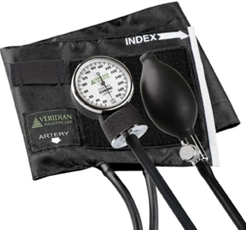 Veridian Healthcare 02-1043 Sterling Series Latex-Free Adjustable Aneroid Sphygmomanometer, Child, Proven reliability at an affordable price, Adjustable gauge allows the user to easily set the gauge to zero, Designed for many years of demanding service in the hospital, physician offices, nursing homes or EMT environment, UPC 845717000130 (VERIDIAN021043 021043 02 1043 021-043 0210-43)