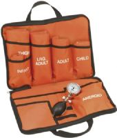 Veridian Healthcare 02-11809 Sterling Series Multi-Cuff EMS Palm-Aneroid Sphygmomanometer Kit, 5 Cuff, Orange, Designed with EMTs and paramedics in mind, Chrome-plated gauge with oversized luminescent gauge face, Each cuff includes one-tube bladder with attached quick-release screw connector, UPC 845717000352 (VERIDIAN0211809 0211809 02 11809 021-1809 0211-809 02118-09) 