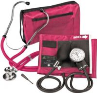Veridian Healthcare 02-12608 Sterling ProKit Adjustable Aneroid Sphygmomanometer with Sprague Stethoscope, Adult, Magenta, Outstanding quality and versatility come together in convenient all-in-one, professional kits, Every ProKit includes a large coordinating attaché case pack, UPC 845717000444 (VERIDIAN0212608 0212608 02 12608 021-2608 0212-608) 
