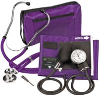 Veridian Healthcare 02-12611 Sterling ProKit Adjustable Aneroid Sphygmomanometer with Sprague Stethoscope, Adult, Purple, Outstanding quality and versatility come together in convenient all-in-one, professional kits, Every ProKit includes a large coordinating attaché case pack, UPC 845717000451 (VERIDIAN0212611 0212611 02 12611 021-2611 0212-611) 