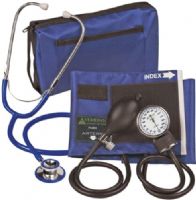 Veridian Healthcare 02-12703 ProKit Aneroid Sphygmomanometer with Dual-Head Stethoscope, Adult, Royal Blue, Standard air release valve and bulb and coordinating calibrated nylon adult cuff, Non-chill diaphragm retaining and bell ring, Aluminum dual head chestpiece, Tube length 22"; total length 30", UPC 845717000499 (VERIDIAN0212703 0212703 02 12703 021-2703 0212-703) 