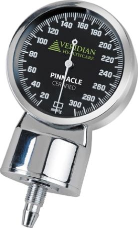 Veridian Healthcare 03-140 Replacement Pinnacle Gauge, Chrome-Plated, Black Gauge Face, Luminescent Dial and Needle For use with Pinnacle Series Aneroid Sphygmomanometers, UPC 845717000703 (VERIDIAN03140 03140 03 140 031-40)