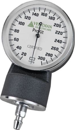 Veridian Healthcare 03-145 Replacement Black ProKit Gauge, White Faceplate For use with ProKits Series Aneroid Sphygmomanometers, UPC 845717000758 (VERIDIAN03145 03145 03 145 031-45)