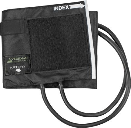 Veridian Healthcare 03-2003 Black Nylon Cuff with 2-Tube Latex-Free Bladder, Child For use withVeridian Sphygmomanometers, Calibrated, nylon cuff, Latex-Free, UPC 845717000673 (VERIDIAN032003 032003 03 2003 032-003)