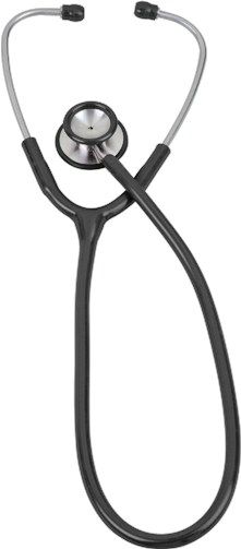 Veridian Healthcare 05-10501 Pinnacle Series Stainless Steel Adult Stethoscope, Black, Deluxe cast stainless steel chestpiece and inner-spring binaural, Color-coordinated non-chill bell ring and diaphragm retaining ring provide added patient comfort, Latex-Free, Thick-walled vinyl tubing, Tube length 25