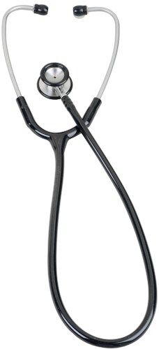 Veridian Healthcare 05-10601 Pinnacle Series Stainless Steel Pediatric Stethoscope, Black, Deluxe cast stainless steel chestpiece and inner-spring binaural, Color-coordinated non-chill bell ring and diaphragm retaining ring provide added patient comfort, Latex-Free, Thick-walled vinyl tubing, Tube length 25