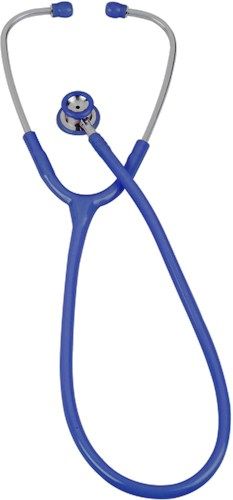 Veridian Healthcare 05-10703 Pinnacle Series Stainless Steel Infant Stethoscope, Royal Blue, Deluxe cast stainless steel chestpiece and inner-spring binaural, Color-coordinated non-chill bell ring and diaphragm retaining ring provide added patient comfort, Latex-Free, Thick-walled vinyl tubing, Tube length 25