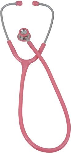 Veridian Healthcare 05-10710 Pinnacle Series Stainless Steel Infant Stethoscope, Pink, Deluxe cast stainless steel chestpiece and inner-spring binaural, Color-coordinated non-chill bell ring and diaphragm retaining ring provide added patient comfort, Latex-Free, Thick-walled vinyl tubing, Tube length 25