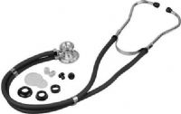 Veridian Healthcare 05-11001 Sterling Series Sprague Rappaport-Type Stethoscope, Black, Boxed, Traditional heavy-walled vinyl tubing blocks extraneous sounds, Durable, chrome-plated zinc alloy rotating chestpiece features two inner drum seals, effectively preventing audio leakage, Latex-Free, Thick-walled vinyl tubing, UPC 845717001441 (VERIDIAN0511001 0511001 05 11001 051-1001 0511-001) 