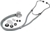 Veridian Healthcare 05-11005 Sterling Series Sprague Rappaport-Type Stethoscope, Gray, Boxed, Traditional heavy-walled vinyl tubing blocks extraneous sounds, Durable, chrome-plated zinc alloy rotating chestpiece features two inner drum seals, effectively preventing audio leakage, Latex-Free, Thick-walled vinyl tubing, UPC 845717001489 (VERIDIAN0511005 0511005 05 11005 051-1005 0511-005) 