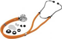 Veridian Healthcare 05-11009 Sterling Series Sprague Rappaport-Type Stethoscope, Orange, Boxed, Traditional heavy-walled vinyl tubing blocks extraneous sounds, Durable, chrome-plated zinc alloy rotating chestpiece features two inner drum seals, effectively preventing audio leakage, Latex-Free, Thick-walled vinyl tubing, UPC 845717001526 (VERIDIAN0511009 0511009 05 11009 051-1009 0511-009) 