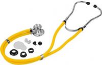 Veridian Healthcare 05-11014 Sterling Series Sprague Rappaport-Type Stethoscope, Yellow, Boxed, Traditional heavy-walled vinyl tubing blocks extraneous sounds, Durable, chrome-plated zinc alloy rotating chestpiece features two inner drum seals, effectively preventing audio leakage, Latex-Free, Thick-walled vinyl tubing, UPC 845717001564 (VERIDIAN0511014 0511014 05 11014 051-1014 0511-014) 
