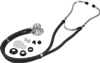 Veridian Healthcare 05-11101 Sterling Series Sprague Rappaport-Type Stethoscope, Black, Slider, Traditional heavy-walled vinyl tubing blocks extraneous sounds, Durable, chrome-plated zinc alloy rotating chestpiece features two inner drum seals, effectively preventing audio leakage, Latex-Free, Thick-walled vinyl tubing, UPC 845717001571 (VERIDIAN0511101 0511101 05 11101 051-1101 0511-101) 