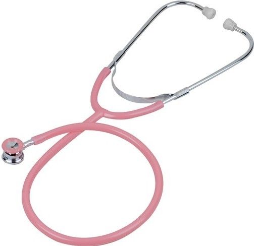 Veridian Healthcare 05-11910 Heritage Series Chrome-Plated Zinc Alloy Newborn Dual Head Stethoscope, Pink, Boxed, Durable, chrome-plated die-cast zinc alloy chestpiece with color-coordinated non-chill diaphragm retaining ring (pediatric only) and bell ring for added comfort to the smallest of patients, UPC 845717001854 (VERIDIAN0511910 0511910 05 11910 051-1910 0511-910)