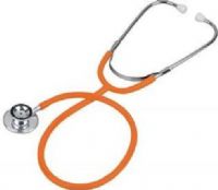 Veridian Healthcare 05-12109 Prism Series Aluminum Dual Head Stethoscope, Orange, Slider Pack, Lightweight anodized aluminum rotating chestpiece with color-coordinating diaphragm retaining ring and bell ring, Latex-Free, Tube length 22"/total length 30", Includes: Orange stethoscope with soft vinyl eartips and spare set of mushroom eartips, UPC 845717002028 (VERIDIAN0512109 0512109 05 12109 051-2109 0512-109) 