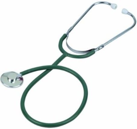Veridian Healthcare 05-12306 Prism Series Aluminum Single Head Nurse Stethoscope, Hunter Green, Boxed Pack, Lightweight anodized aluminum chestpiece with color-coordinating diaphragm retaining ring, Latex-Free, Tube length 22