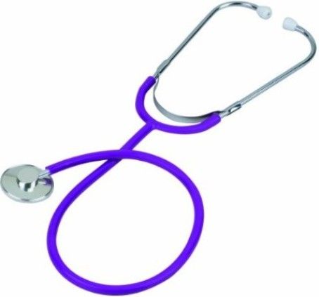 Veridian Healthcare 05-12311 Prism Series Aluminum Single Head Nurse Stethoscope, Purple, Boxed Pack, Lightweight anodized aluminum chestpiece with color-coordinating diaphragm retaining ring, Latex-Free, Tube length 22
