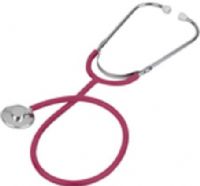 Veridian Healthcare 05-12312 Prism Series Aluminum Single Head Nurse Stethoscope, Red, Boxed Pack, Lightweight anodized aluminum chestpiece with color-coordinating diaphragm retaining ring, Latex-Free, Tube length 22"/total length 30", Includes: Red stethoscope with soft vinyl eartips and spare set of mushroom eartips, UPC 845717002141 (VERIDIAN0512312 0512312 05 12312 051-2312 0512-312) 
