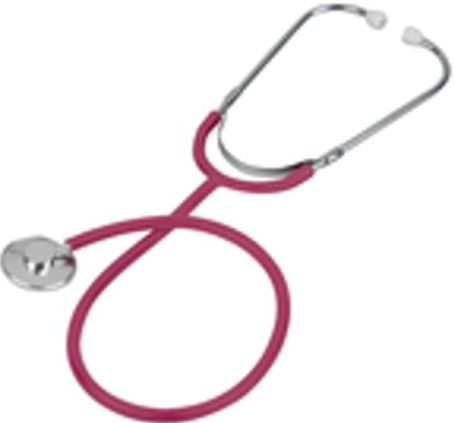 Veridian Healthcare 05-12312 Prism Series Aluminum Single Head Nurse Stethoscope, Red, Boxed Pack, Lightweight anodized aluminum chestpiece with color-coordinating diaphragm retaining ring, Latex-Free, Tube length 22