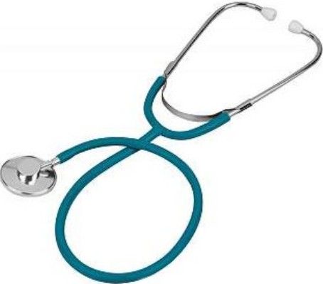 Veridian Healthcare 05-12313 Prism Series Aluminum Single Head Nurse Stethoscope, Teal, Boxed Pack, Lightweight anodized aluminum chestpiece with color-coordinating diaphragm retaining ring, Latex-Free, Tube length 22