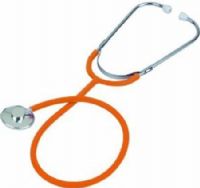 Veridian Healthcare 05-12409 Prism Series Aluminum Single Head Nurse Stethoscope, Orange, Slider Pack, Lightweight anodized aluminum chestpiece with color-coordinating diaphragm retaining ring, Latex-Free, Tube length 22"/total length 30", Includes: Orange stethoscope with soft vinyl eartips and spare set of mushroom eartips, UPC 845717002226 (VERIDIAN0512409 0512409 05 12409 051-2409 0512-409) 