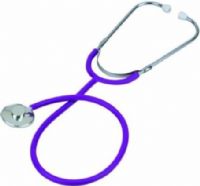 Veridian Healthcare 05-12411 Prism Series Aluminum Single Head Nurse Stethoscope, Purple, Slider Pack, Lightweight anodized aluminum chestpiece with color-coordinating diaphragm retaining ring, Latex-Free, Tube length 22"/total length 30", Includes: Purple stethoscope with soft vinyl eartips and spare set of mushroom eartips, UPC 845717002233 (VERIDIAN0512411 0512411 05 12411 051-2411 0512-411) 
