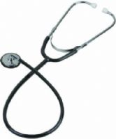 Veridian Healthcare 05-130 Bowles Stethoscope, Black, Traditional raised-stem design features a chrome-plated zinc alloy chestpiece with non-chill diaphragm retaining ring, Black soft vinyl eartips, Latex-Free, Tube length 24"/total length 30", Full-color packaging, UPC 845717002264 (VERIDIAN05130 05130 05 130 051-30) 