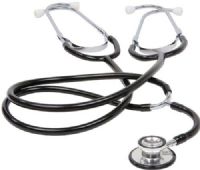 Veridian Healthcare 05-132 Teaching/Training Aluminum Dual Head Stethoscope, Ideal design for use in educational and clinical settings, Lightweight dual head design includes an aluminum rotating chestpiece with non-chill diaphragm retaining ring and bell ring, Black soft vinyl eartips, Latex-Free, Tube length 24"/total length 36", Full-color packaging, UPC 845717002271 (VERIDIAN05132 05132 05 132 051-32) 