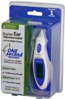 Veridian Healthcare 09-340 Instant Digital Ear Thermometer, One-second tympanic readings, Clinically accurate, Backlit, illuminated display for convenient low-light use, 10-memory recall, Fahrenheit/Celsius measurements, Automatic shut-off, No probe covers required, UPC 845717002653 (VERIDIAN09340 09340 09 340 093-40) 