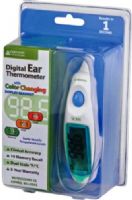 Veridian Healthcare 09-345 Premium Digital Ear Thermometer, Color-changing illuminated display easily identifies body temperature results, Convenient, one-second tympanic readings, Clinically accurate, Large easy-to-read digital display, 10-memory recall, Fahrenheit/Celsius measurements, Automatic shut-off, UPC 845717002677 (VERIDIAN09345 09345 09 345 093-45) 