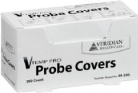 Veridian Healthcare 09-395 V Temp Pro Replacement Probe Covers, Box of 200, Designed and calibrated specifically for use with the V Temp Pro, Unique probe pack and dispenser allows for hands-free application, Provides a sanitary environment for the patient and healthcare professional alike, Disposable and easy-to-use, UPC 845717002646 (VERIDIAN09395 09395 09 395 093-95) 